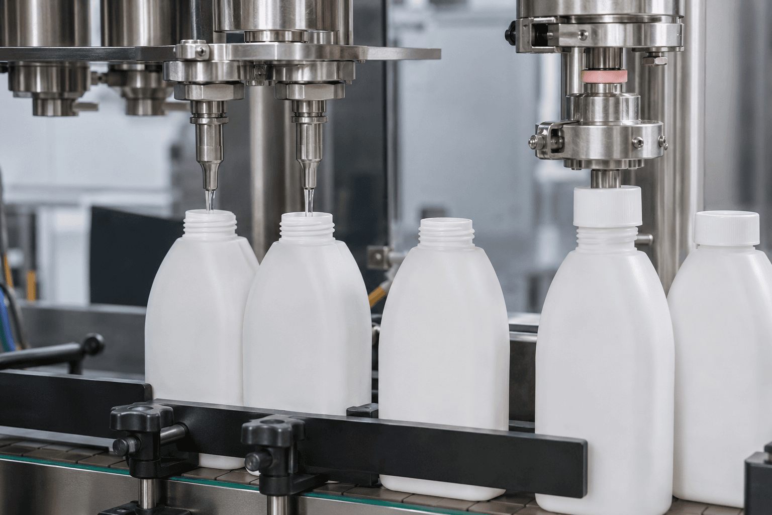 Liquid filling and closure application for primary packaging
