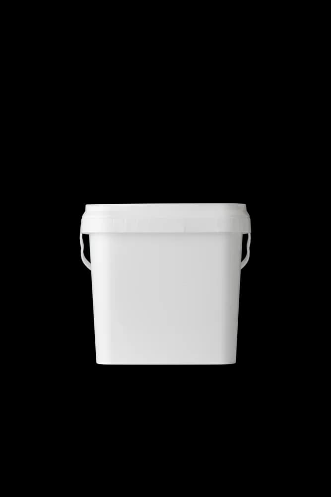 Unlabeled compact square tub, square · low profile