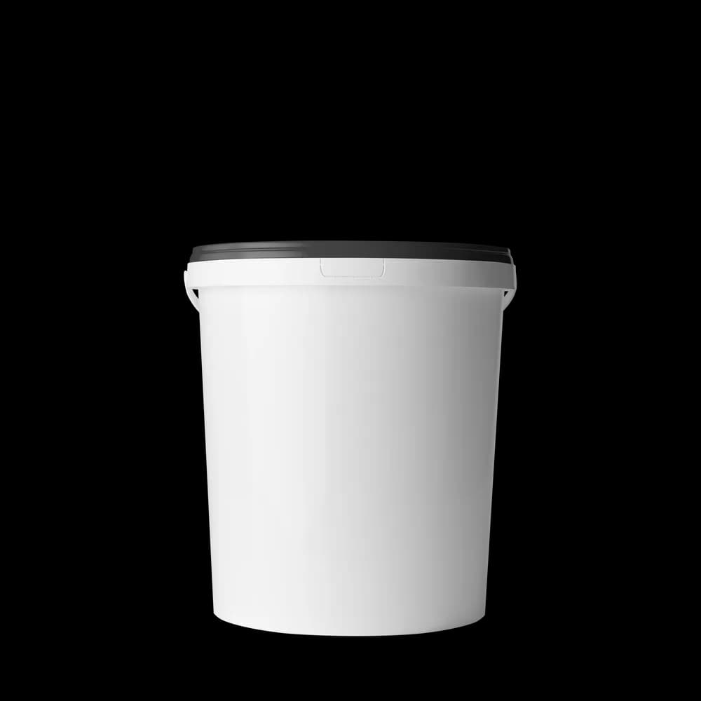 Unlabeled wipes pail, round · carrying handle